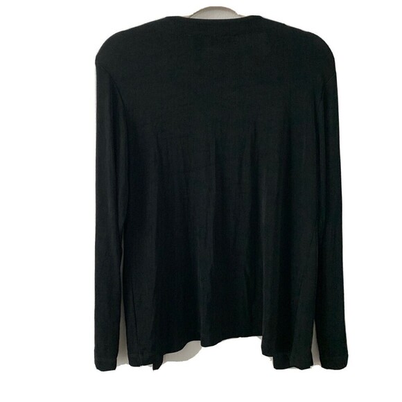 Chico's Travelers Womens Size Medium Black Slinky Stretch Open Cardigan Sweater - Picture 3 of 5